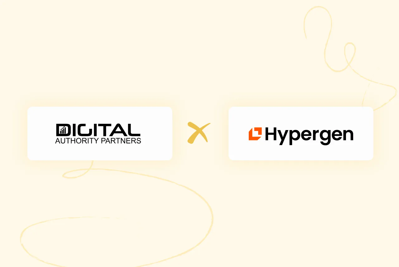 Decorative image displaying the logos of Digital Authority Partners and Hypergen.