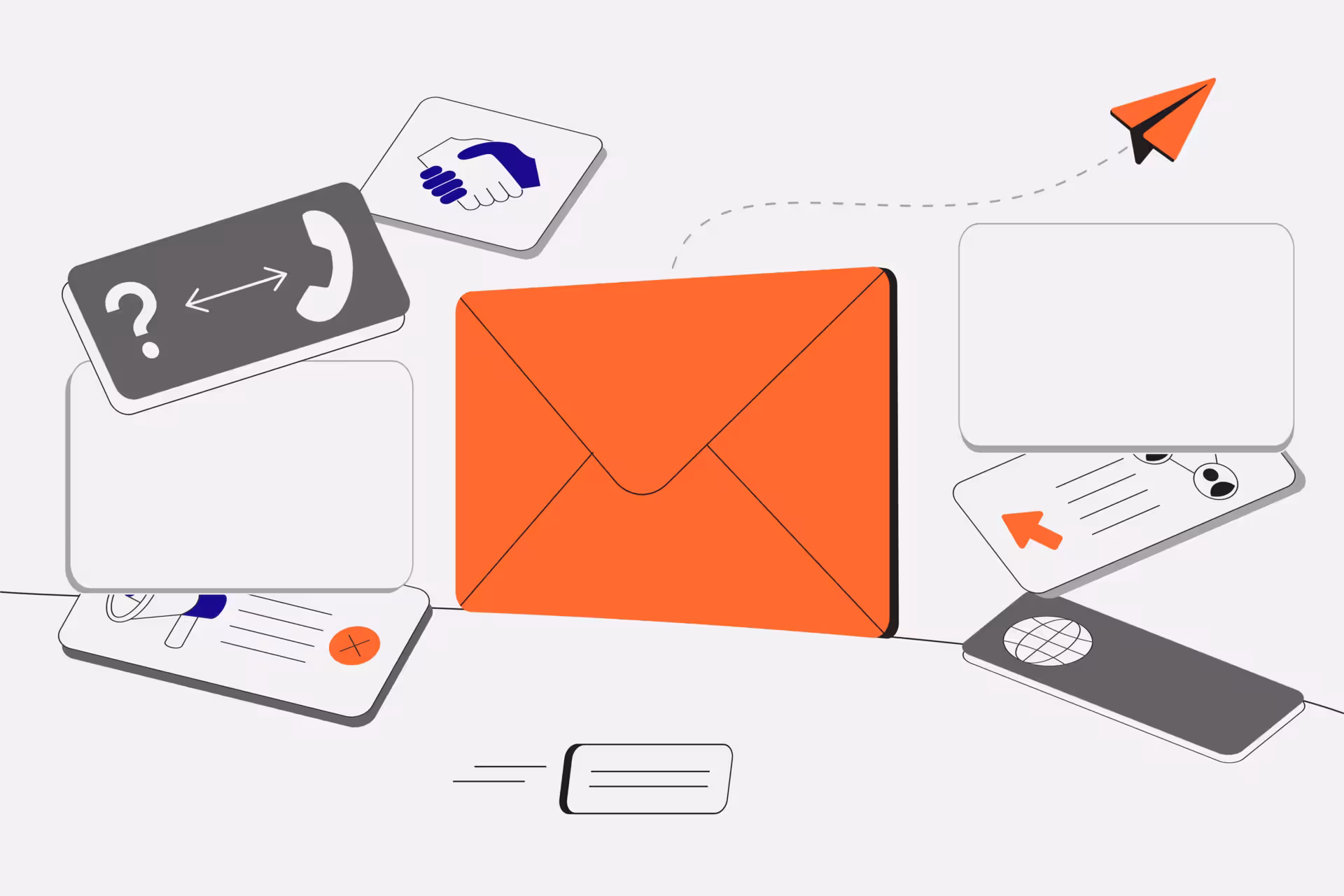Conceptual illustration of multi-channel outbound prospecting tactics, including email, cold calling, and social selling for high-conversion sales outreach