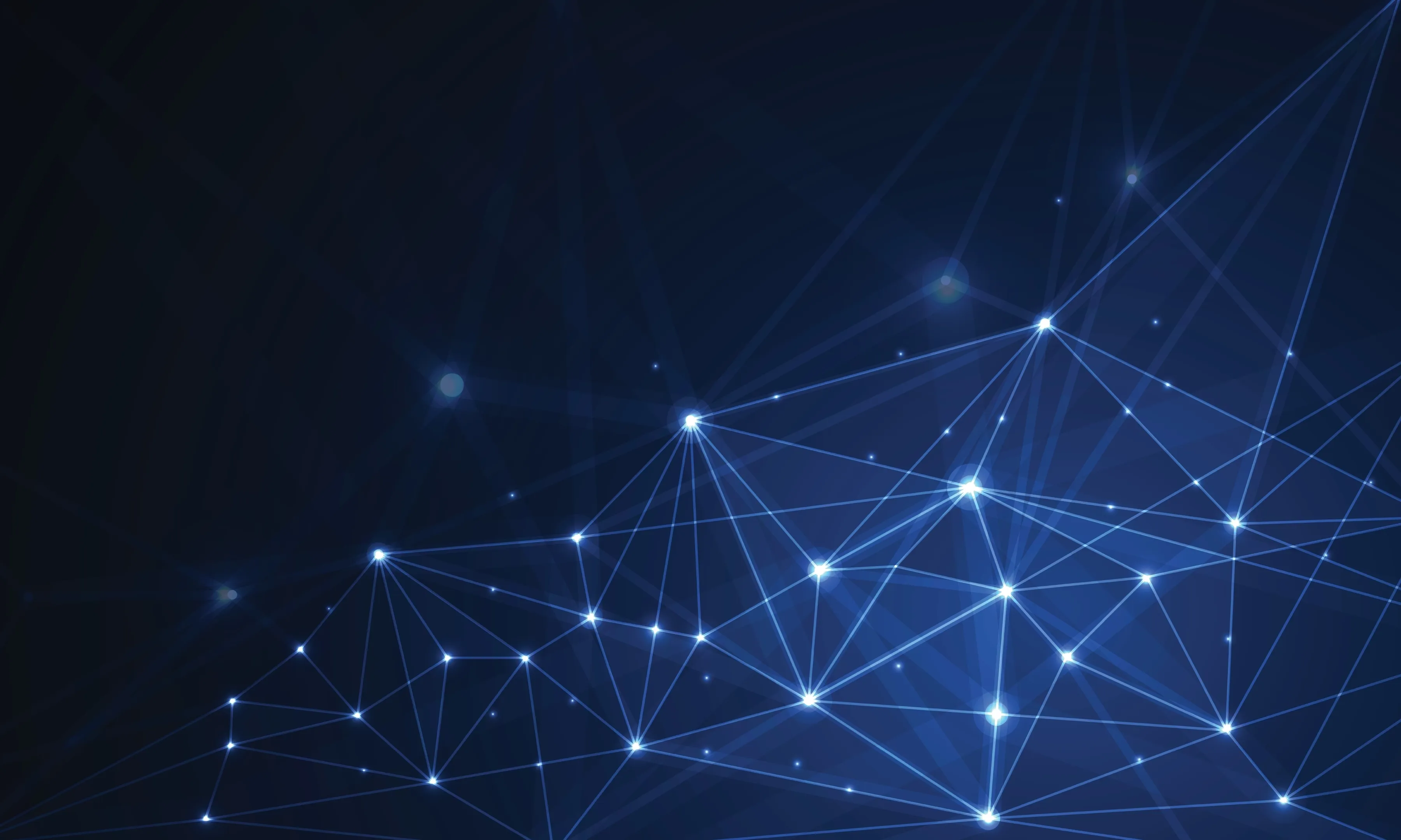 blue polygons on a dark background