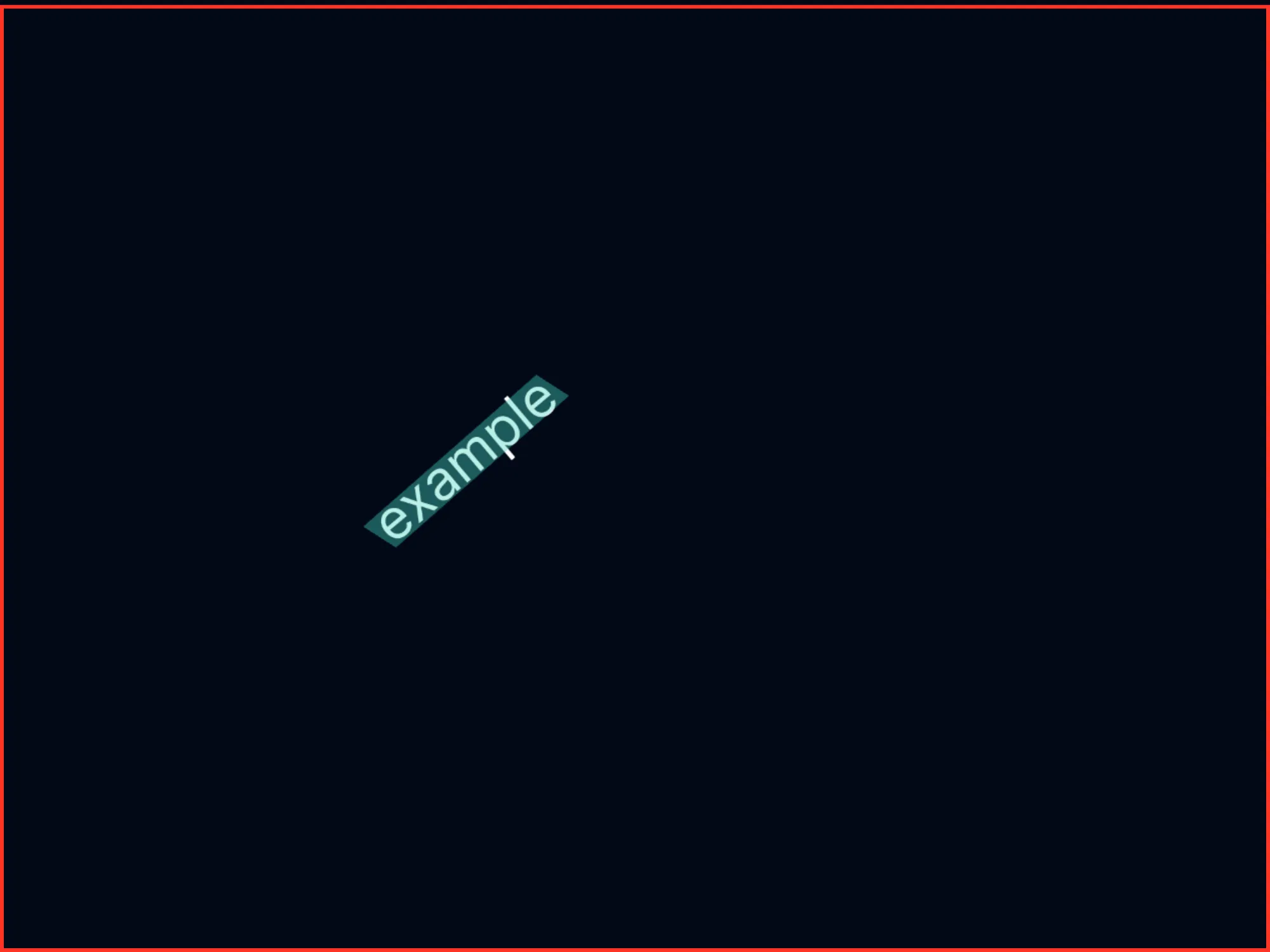 an "example" text with polygons around it