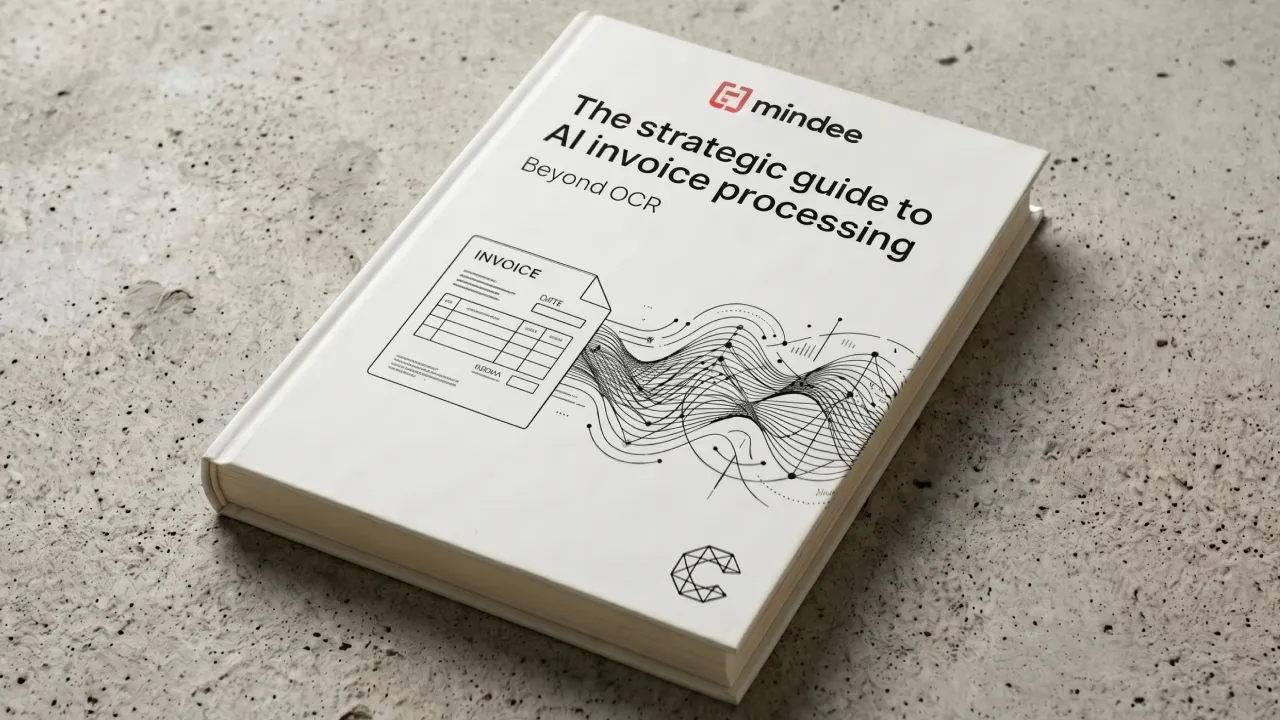 Cover book with strategic guide for AI invoice processing