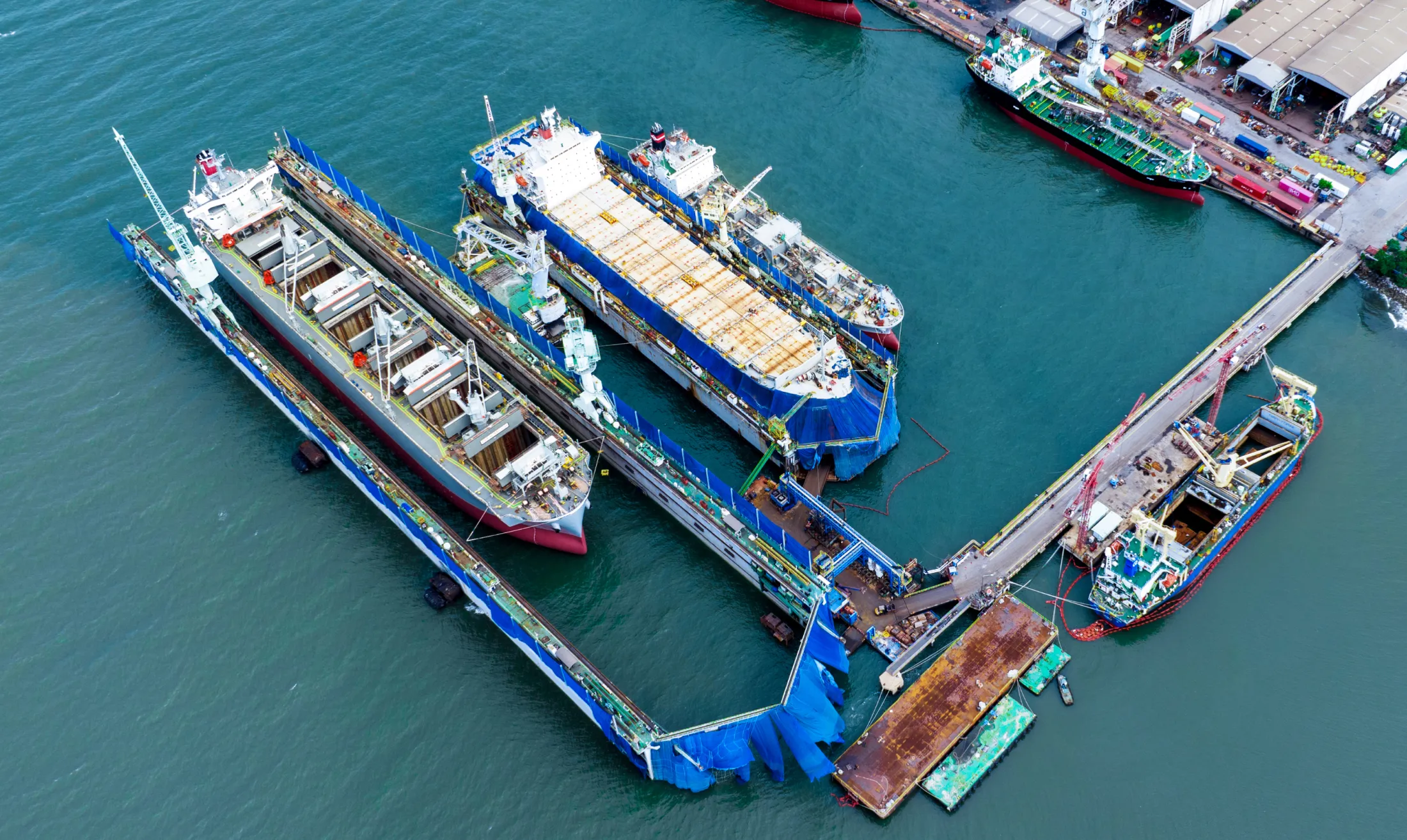 Large ships in a dock