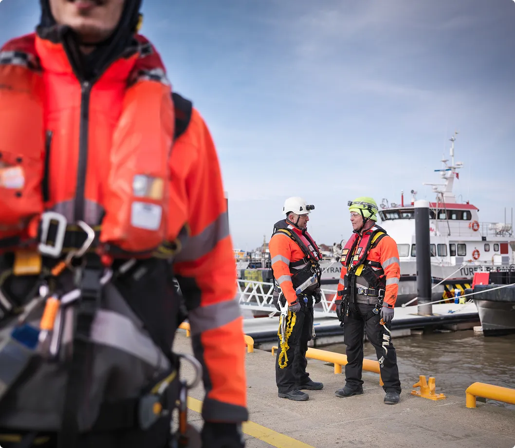 People in safety gear
