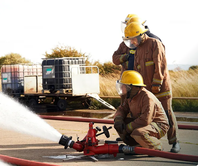 Firefighters training