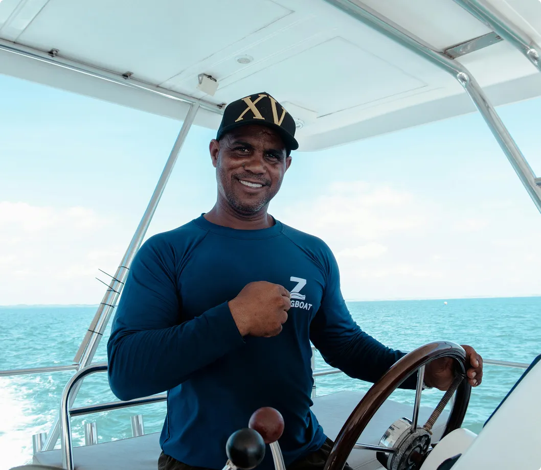 A man on a boat