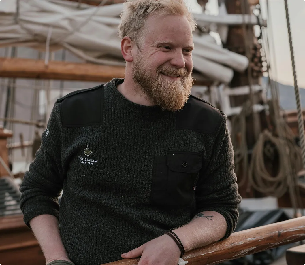 Person on a boat smilling