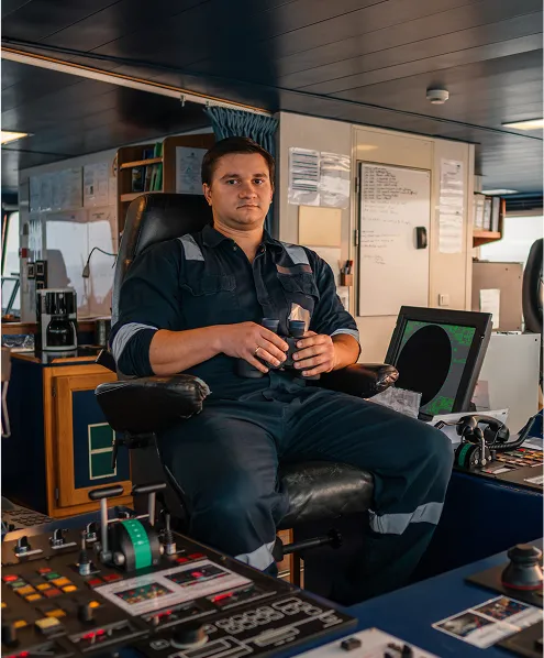 Person on a ship