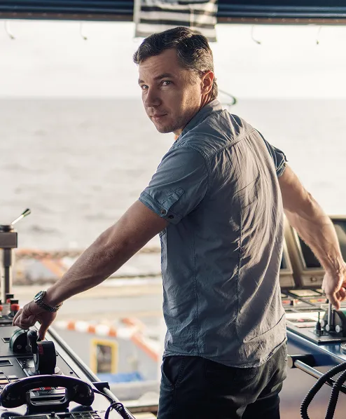 A young ferry operator