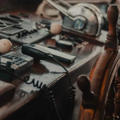 A large vessel in the ocean moving