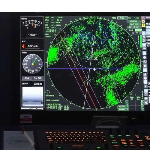 RADAR System of ship lit up