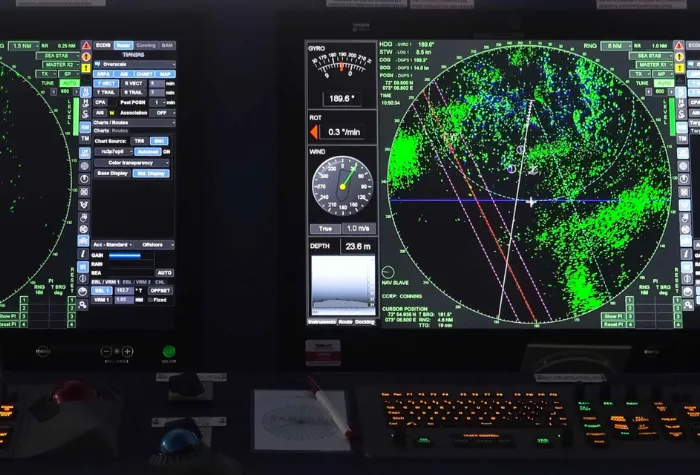 RADAR System of ship lit up