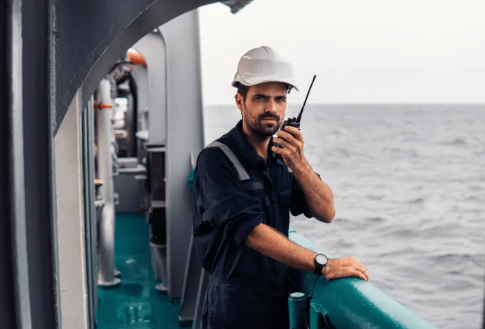 Vessel Security Officer on a boat on the ocean