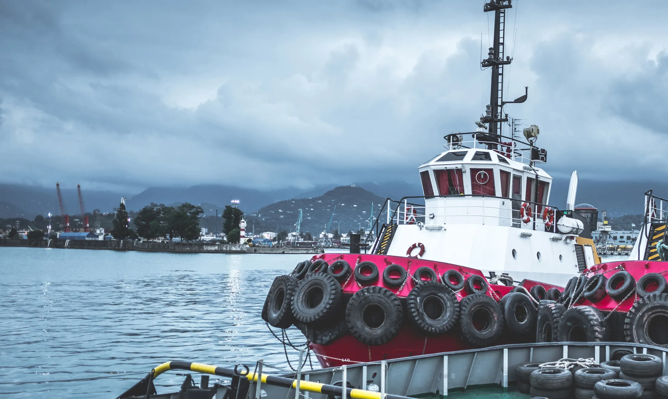 Two large vessels in the water