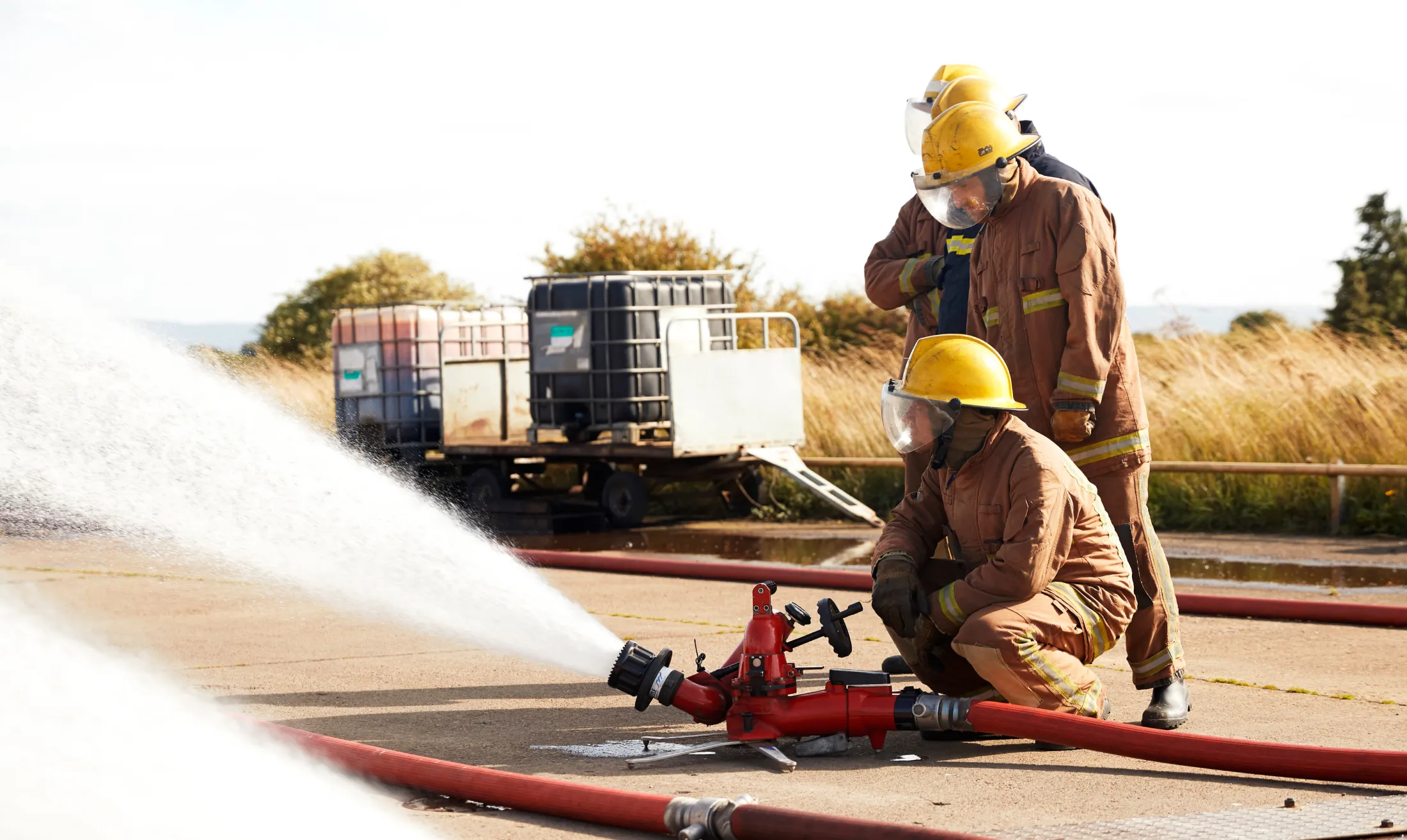Firefighters training