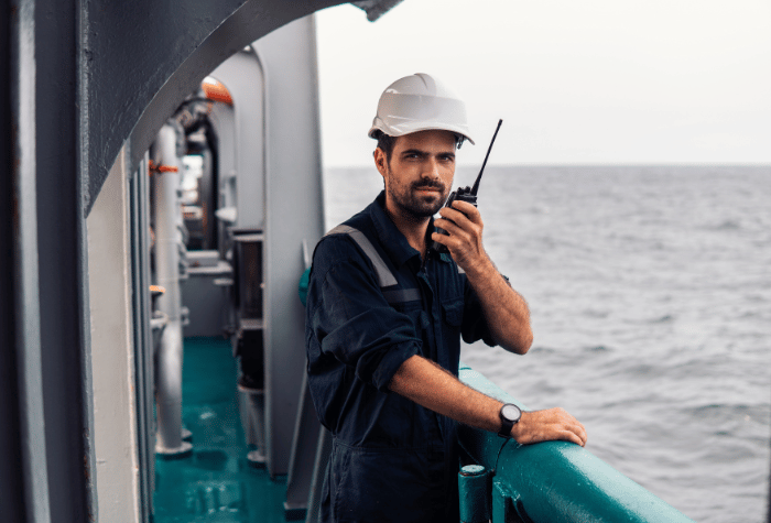 Vessel Security Officer on a boat on the ocean