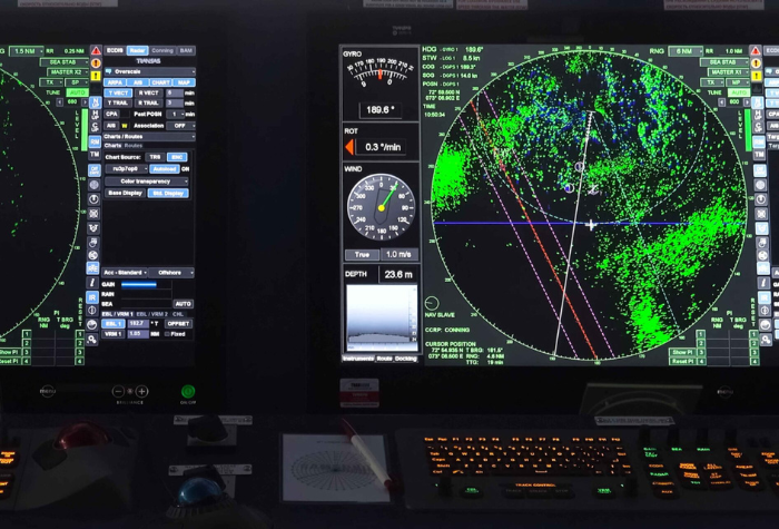 RADAR System of ship lit up