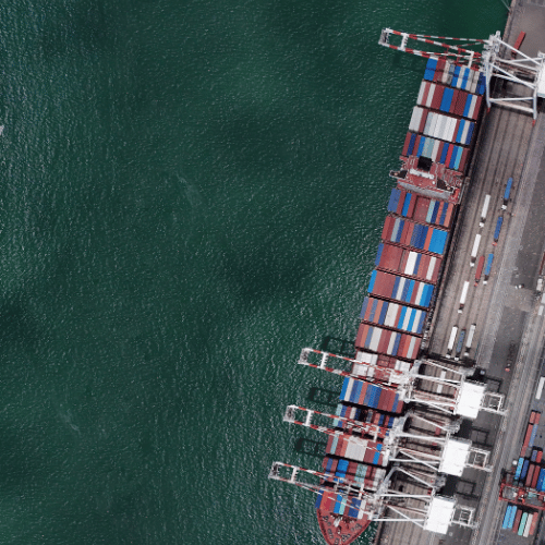 A large vessel in the ocean moving