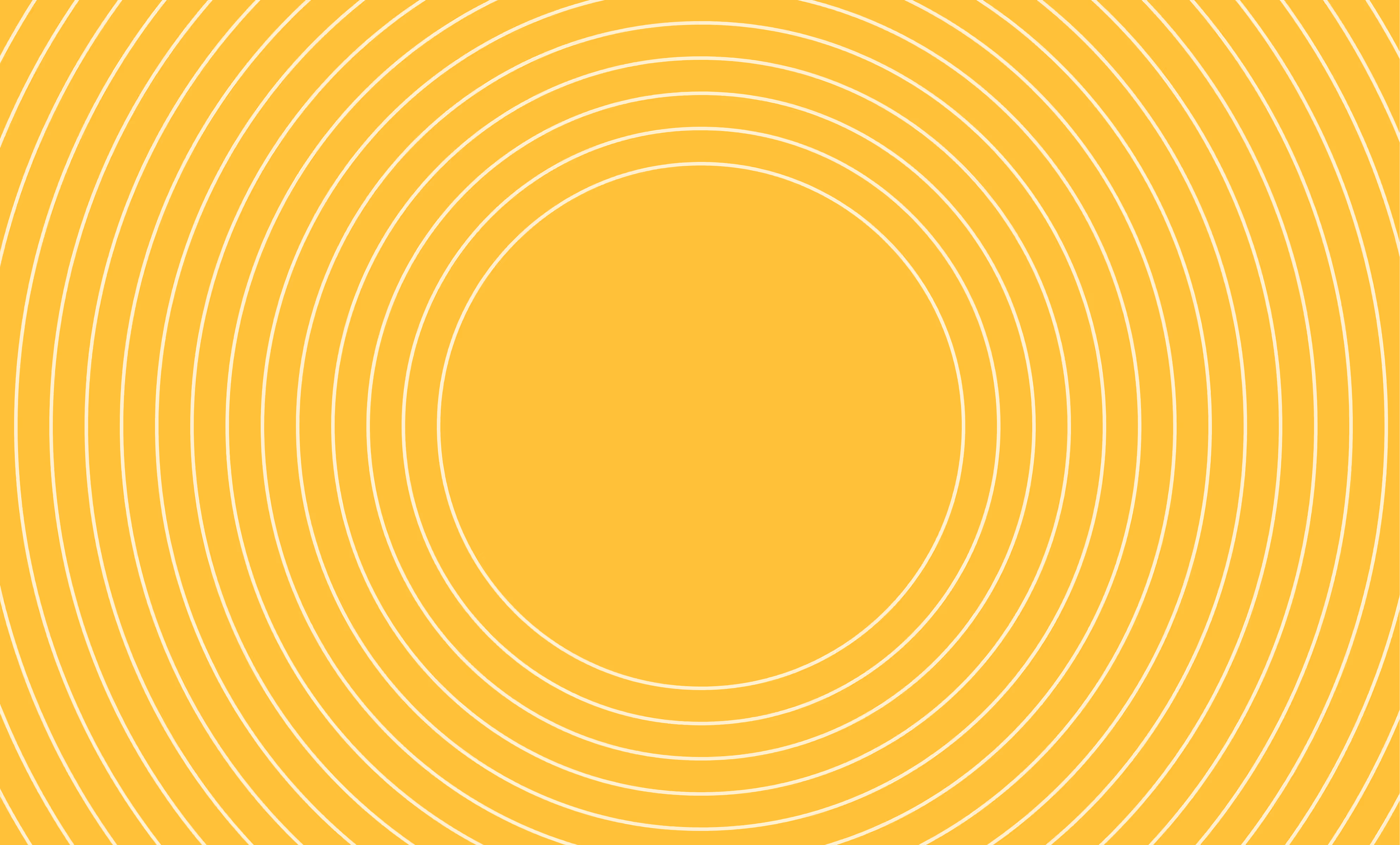 Yellow background with white concentric circles radiating from center.