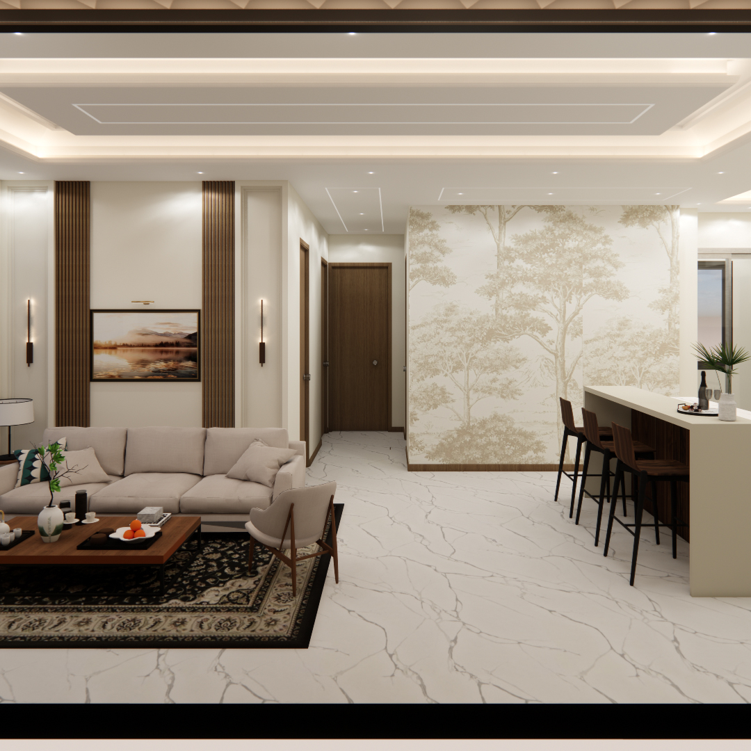 Elegant Living & Dining Space