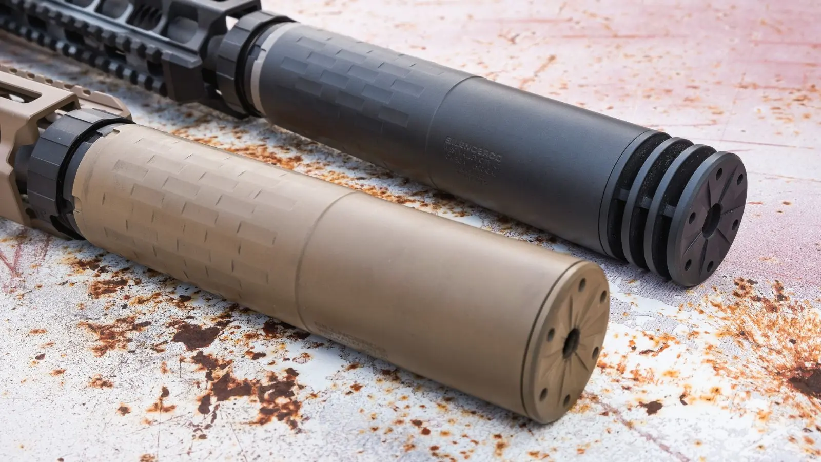 Silencerco Suppressor's in Tan and Black