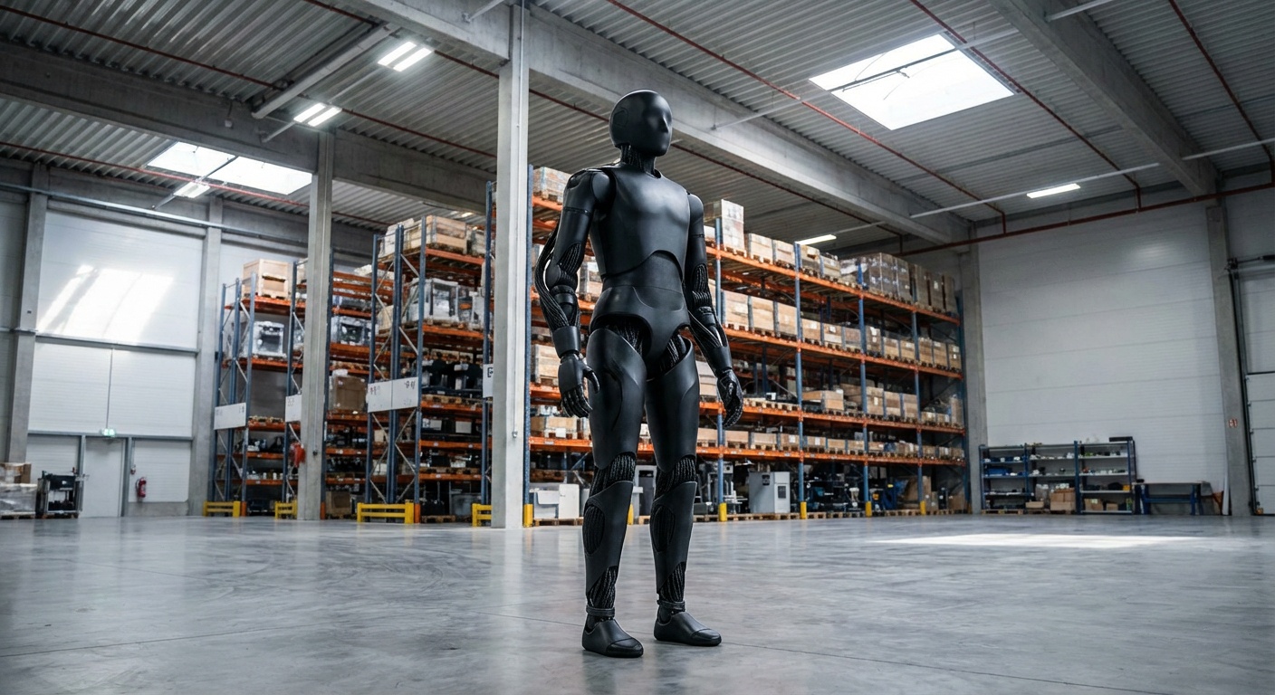 Figure 02 humanoid robot review - sleek black humanoid in industrial setting