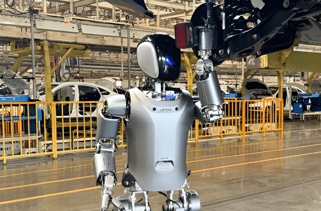 UBTECH Walker S humanoid robot in factory setting