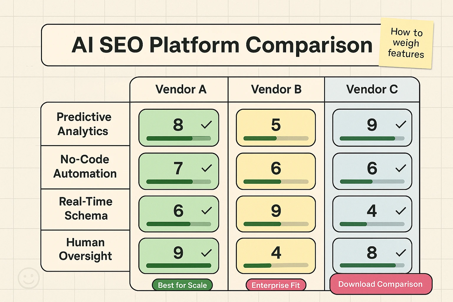 Trust and governance visualization mapping editorial controls, automated audits, and an E-E-A-T confidence score to support safe AI SEO adoption.
