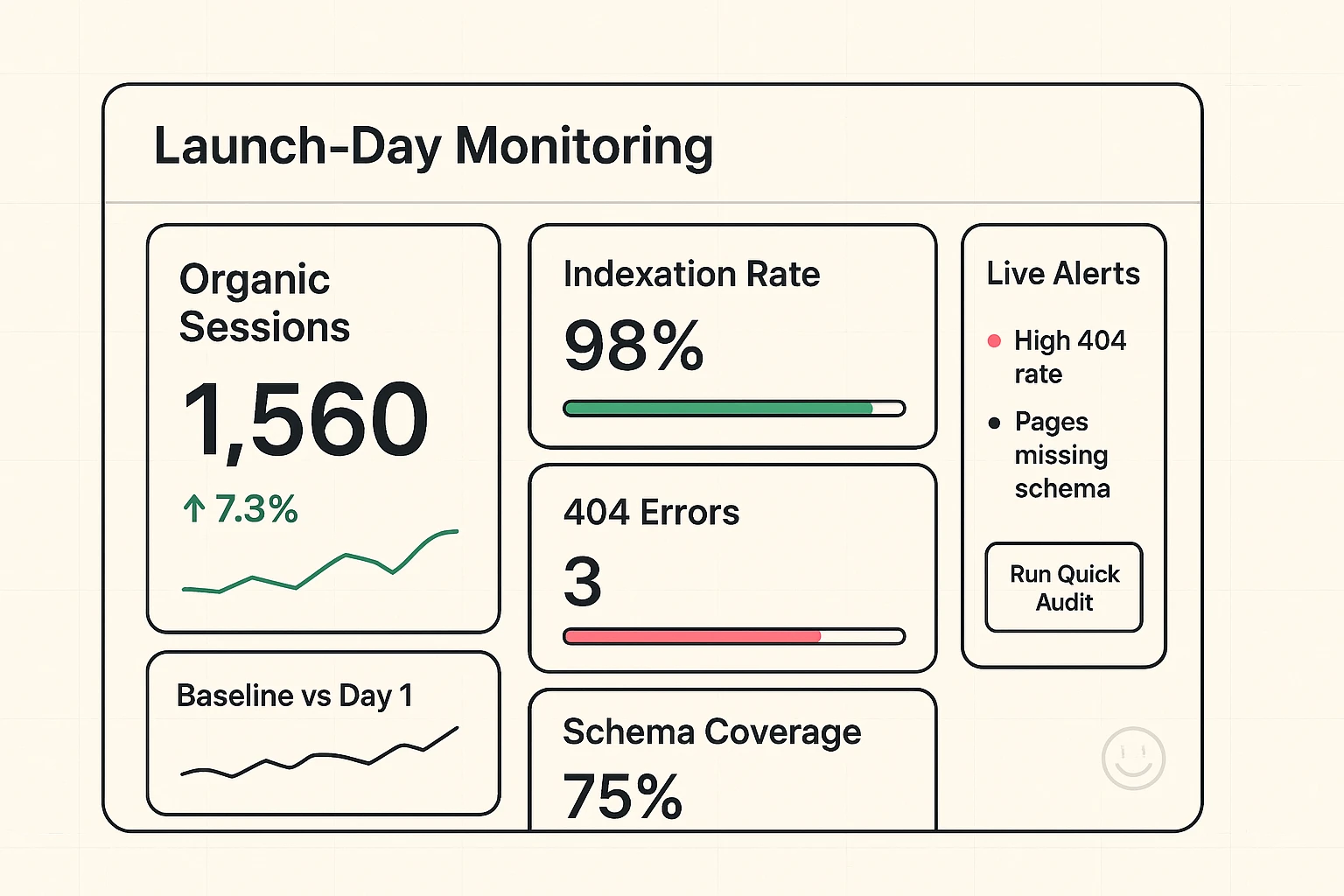 Rapid launch-day dashboard for key KPIs