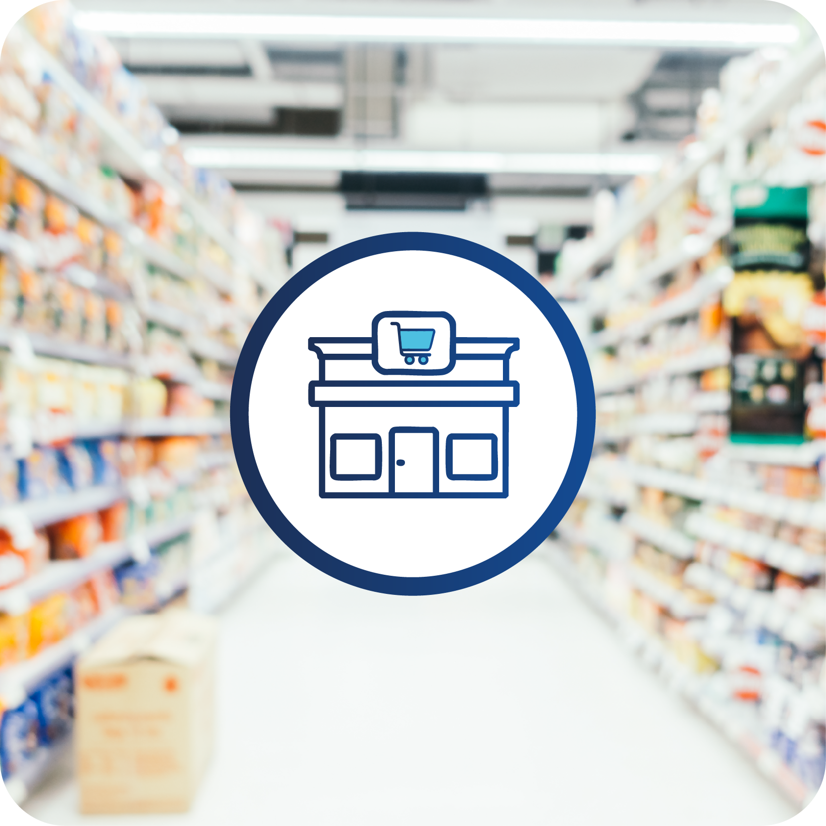 Supermarket photo with icon