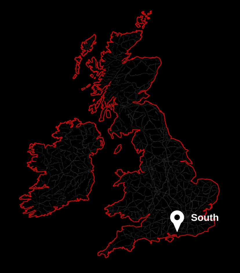Map of MSB Group's South of England steel construction coverage area