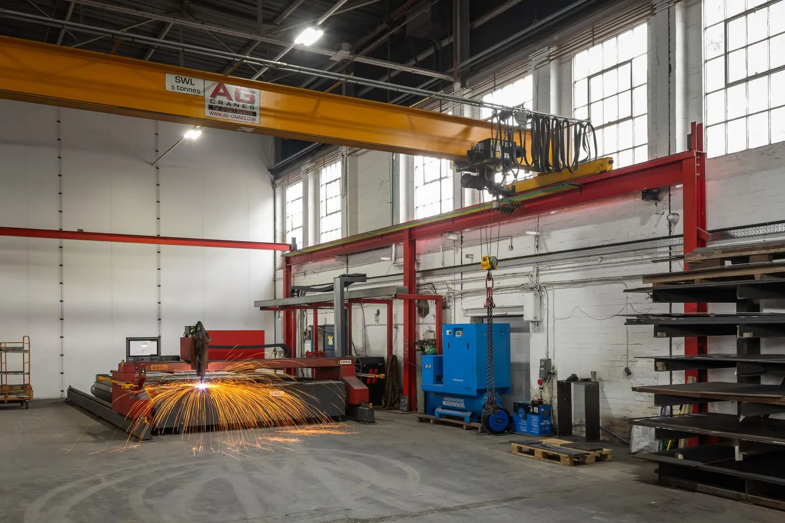 MSB steel fabrication workshop producing structural steelwork