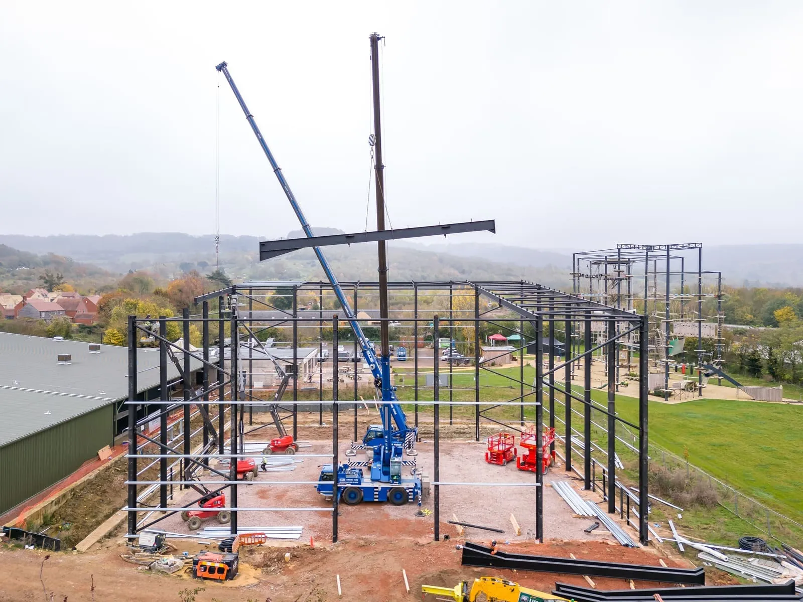 MSB steel framed building under construction