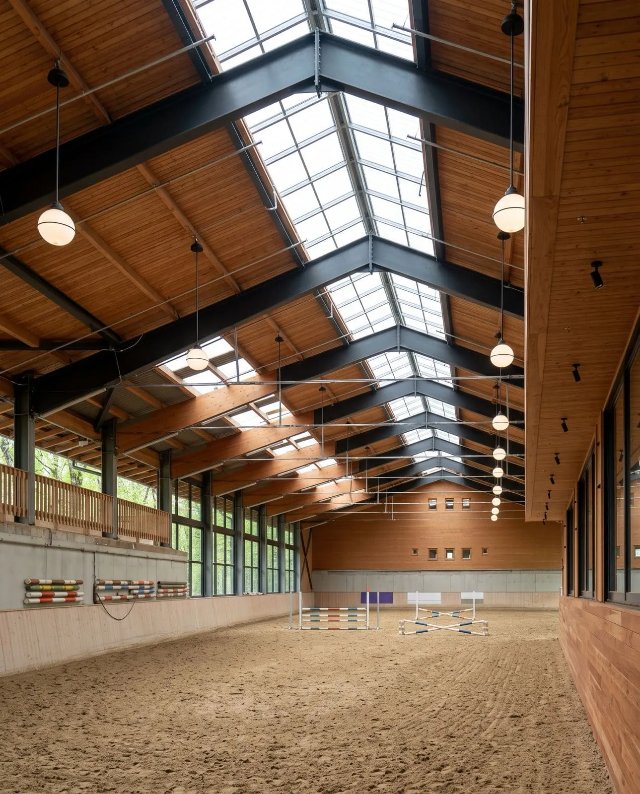 Aerial view of a steel-framed agricultural building by MSB Group UK, built for farm and equestrian use
