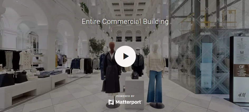 Matterport 3D virtual tour of a commercial building