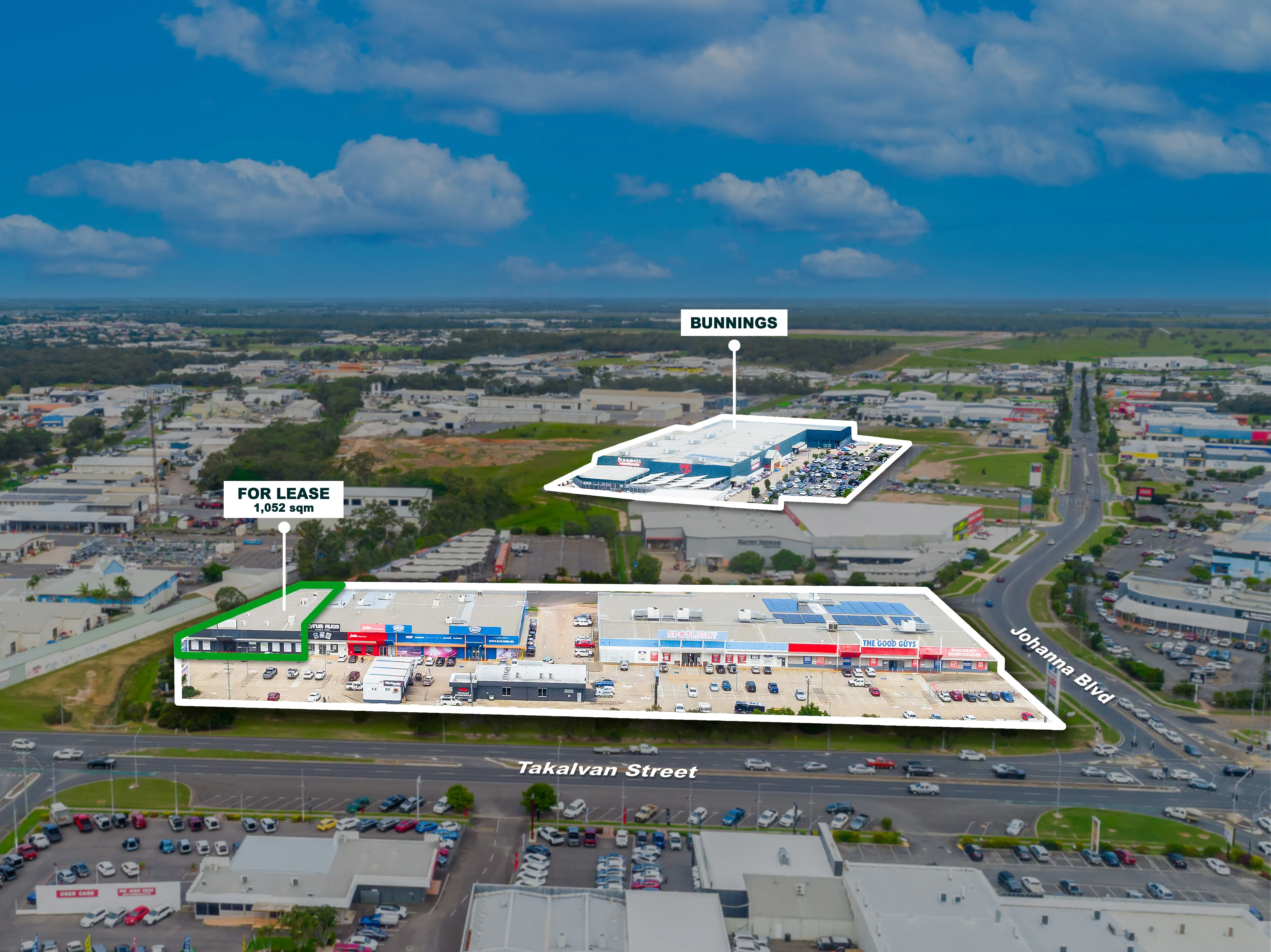 Drone photo of a commercial site at 106 Takalvan Street