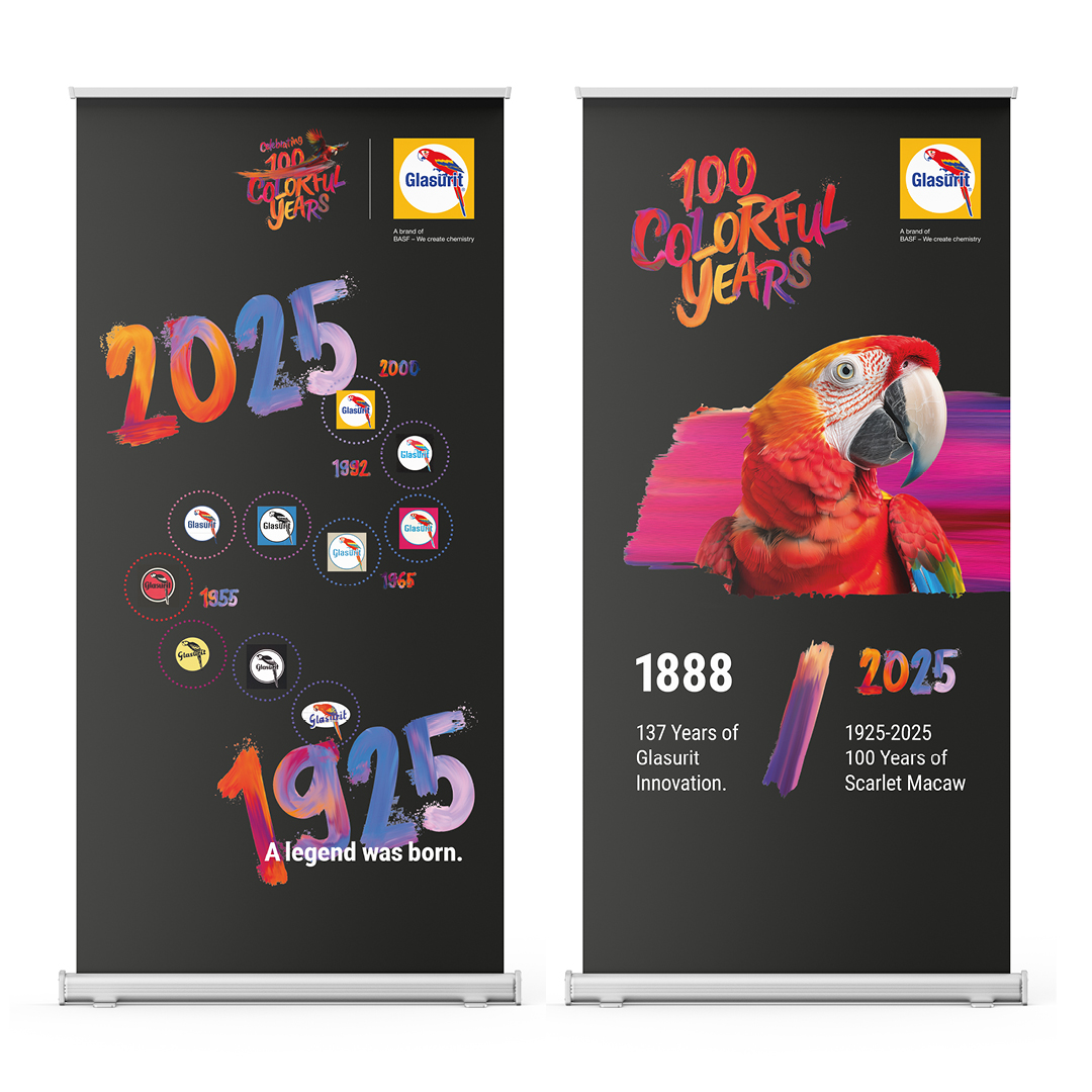 Zwei Rollup-Designs für die 100 Colorful Years Kampagne