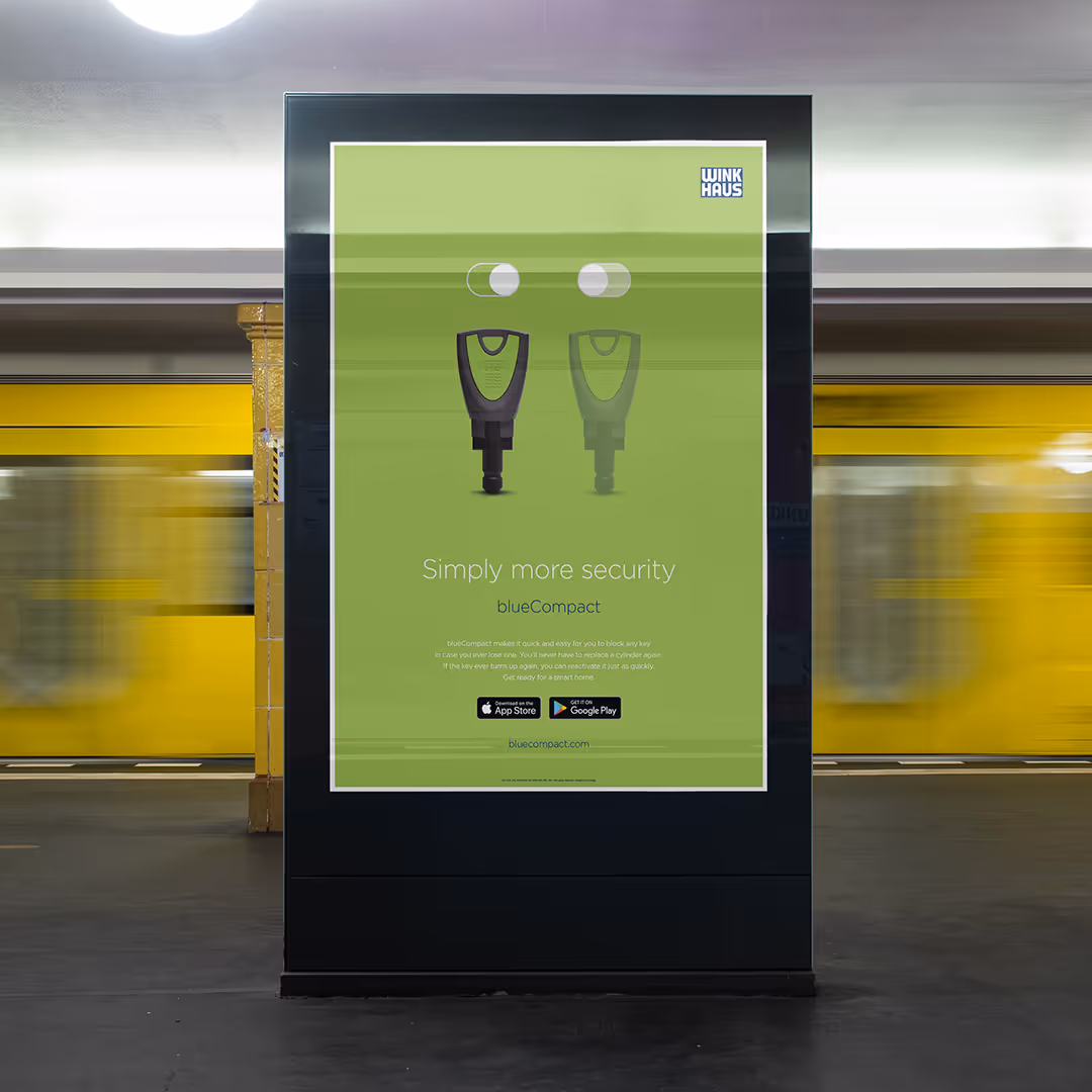 Ein grünes blueCompact OOH-Poster