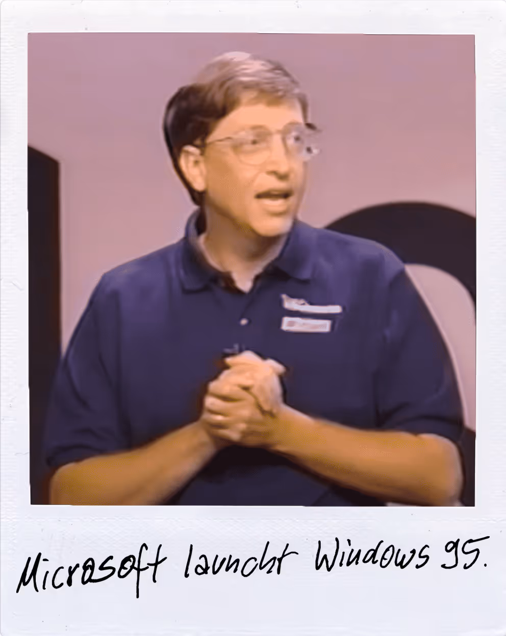 Bill Gates beim Launch von Windows 95