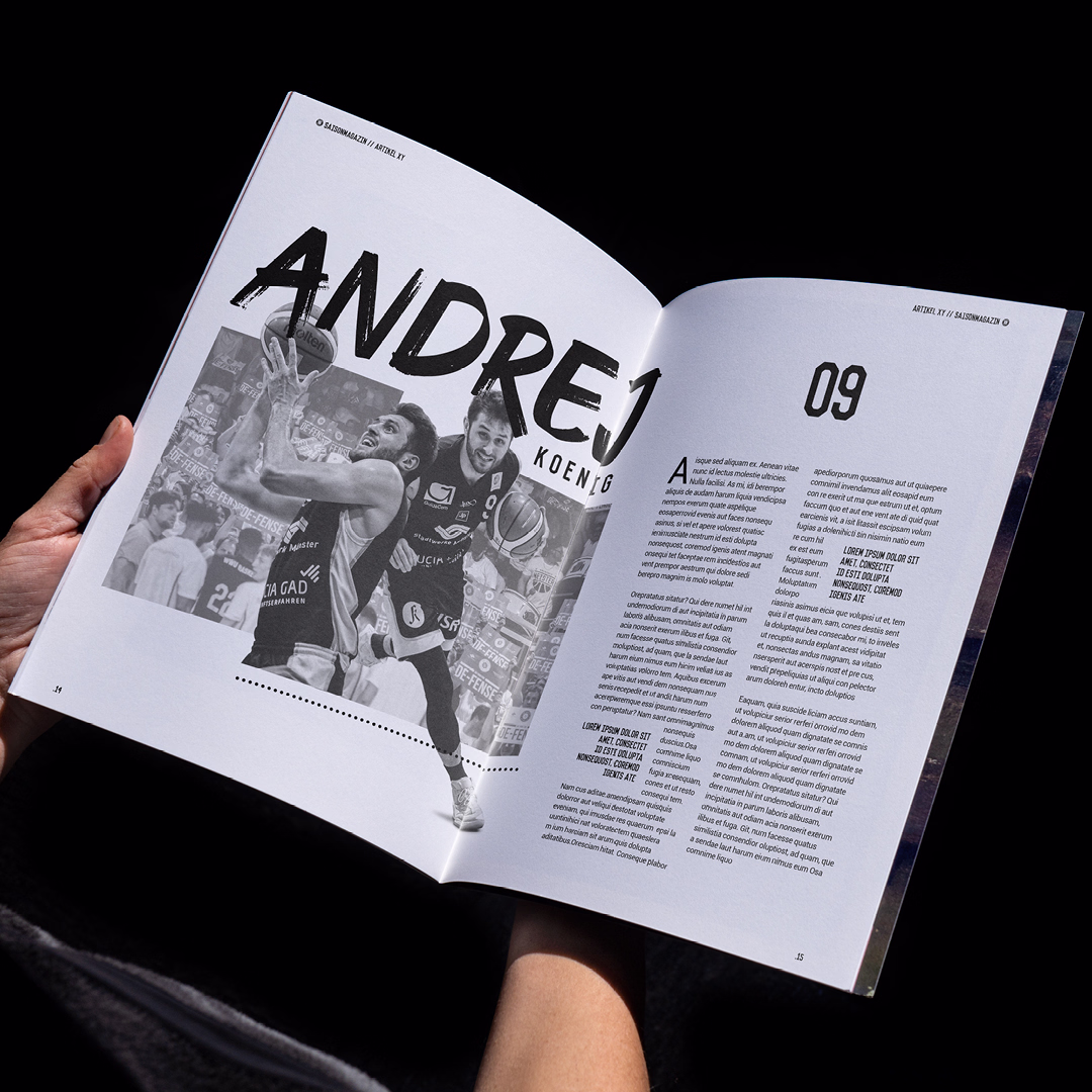The Uni Baskets season magazine inside pages