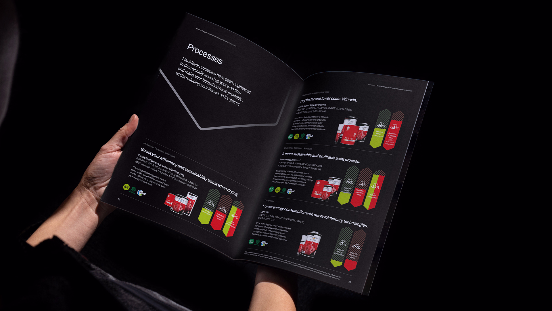 An inside view of the R-M Eco-Effectiness brochure design