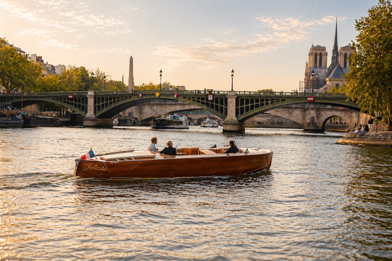 Felicità - bateau de luxe - craft - croisière privée sur la Seine - Paris - croisière d'exception - bateau en bois