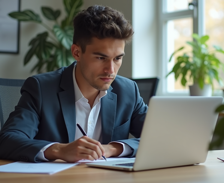 Instructor reviewing open teaching positions at online learning platform