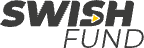 Our logo in diapositive with the wordmark Swishfund 