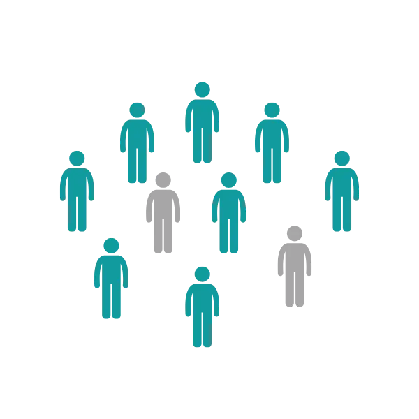 Cluster of workers icon — 8 out of 10