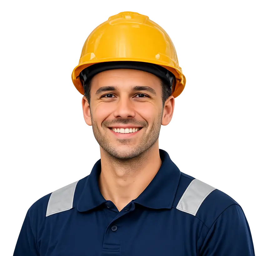 Smiling worker