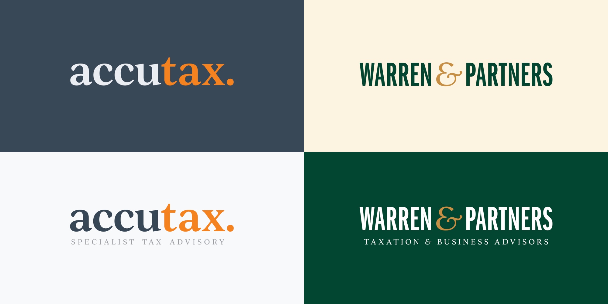 Some examples of logos created by DesignChief with tagline variants.