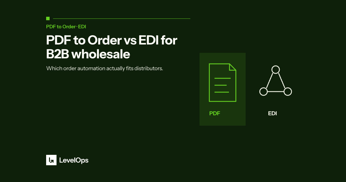 EDI and PDF automation both eliminate manual order entry, but they're built for very different situations. An honest comparison for B2B teams.