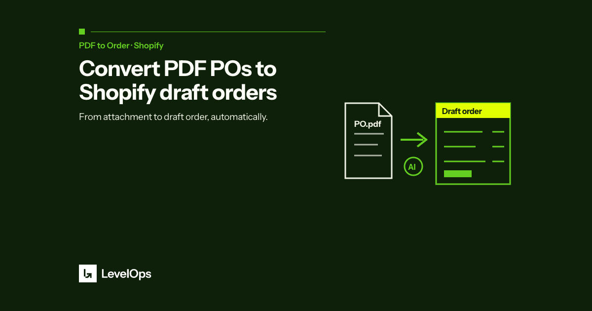 Step-by-step guide to converting PDF and email purchase orders into Shopify draft orders automatically, without manual data entry.