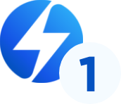 PwrTPO full color mark with a circle containing the number 1 overlapping.