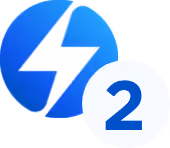 PwrTPO full color mark with a circle containing the number 2 overlapping.